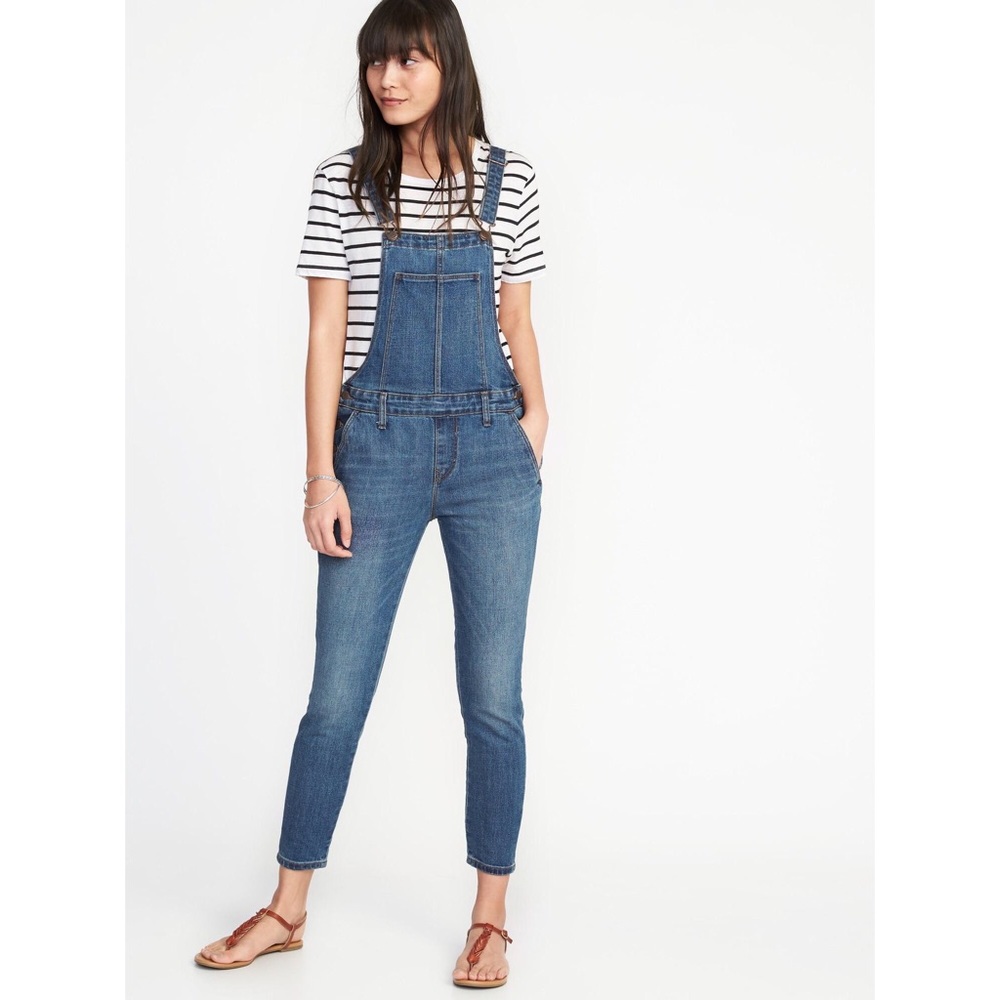 Old Navy skinny denim overalls medium wash